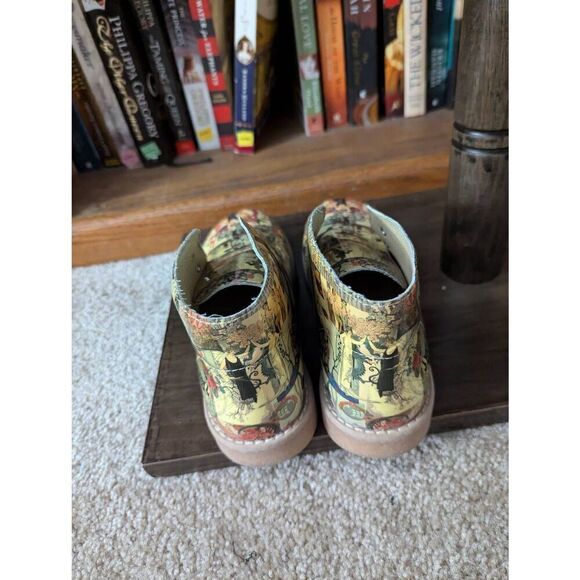 Zona Centro EU Size 37 US 7 White Leather Hand Painted Paris Renaissance Boots - Picture 4 of 8